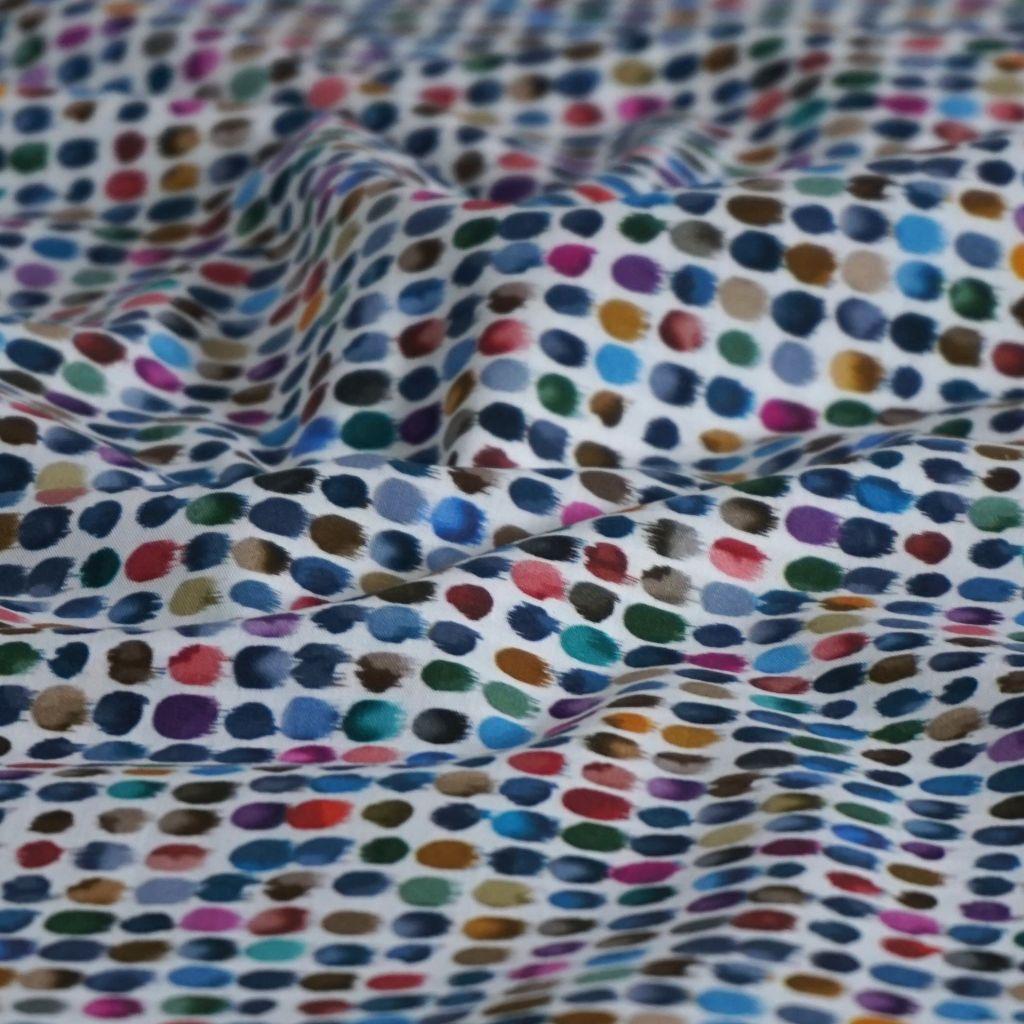 Baumwollstoff Motivdruck bunte Punkte allover